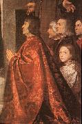 TIZIANO Vecellio Madonna with Saints and Members of the Pesaro Family (detail) wt oil